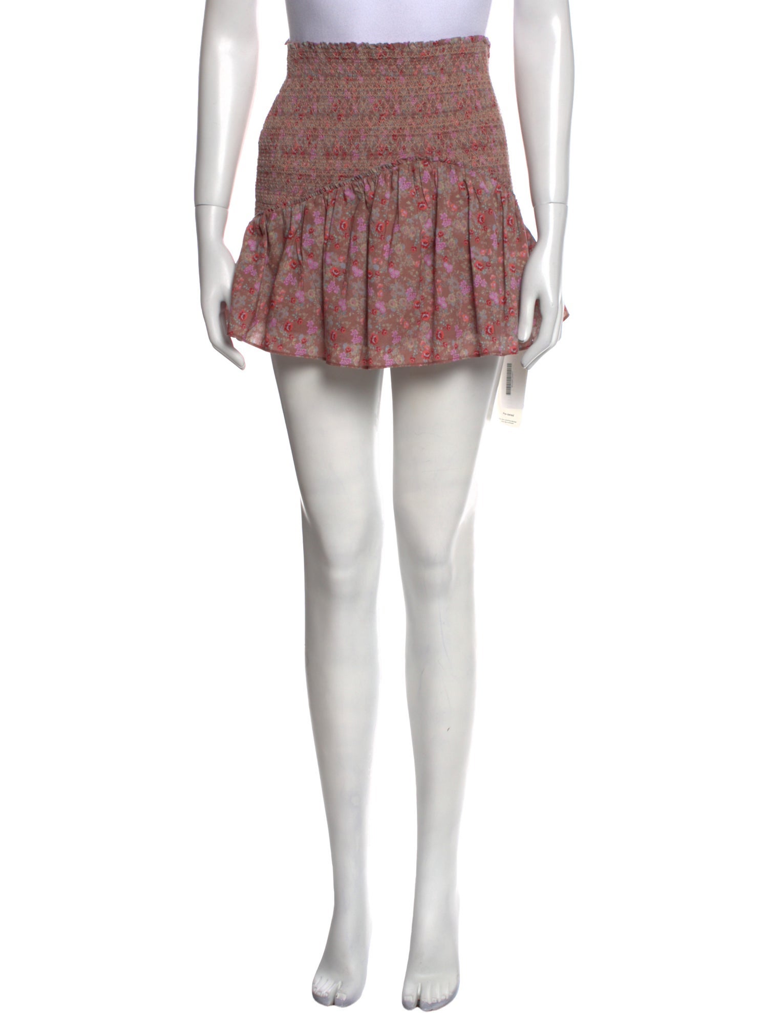 LoveShackFancy Floral Print Mini Skirt