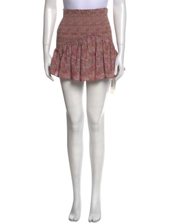 LoveShackFancy Floral Print Mini Skirt