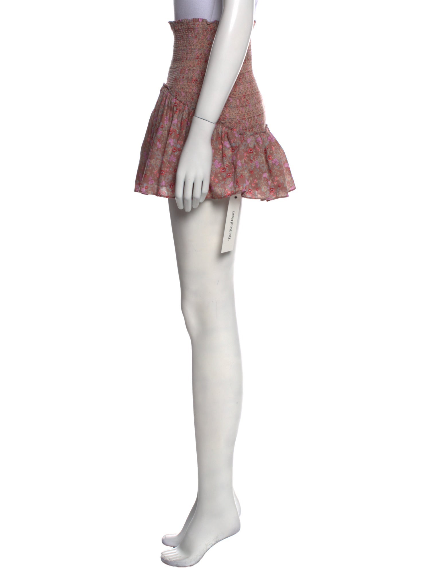 LoveShackFancy Floral Print Mini Skirt