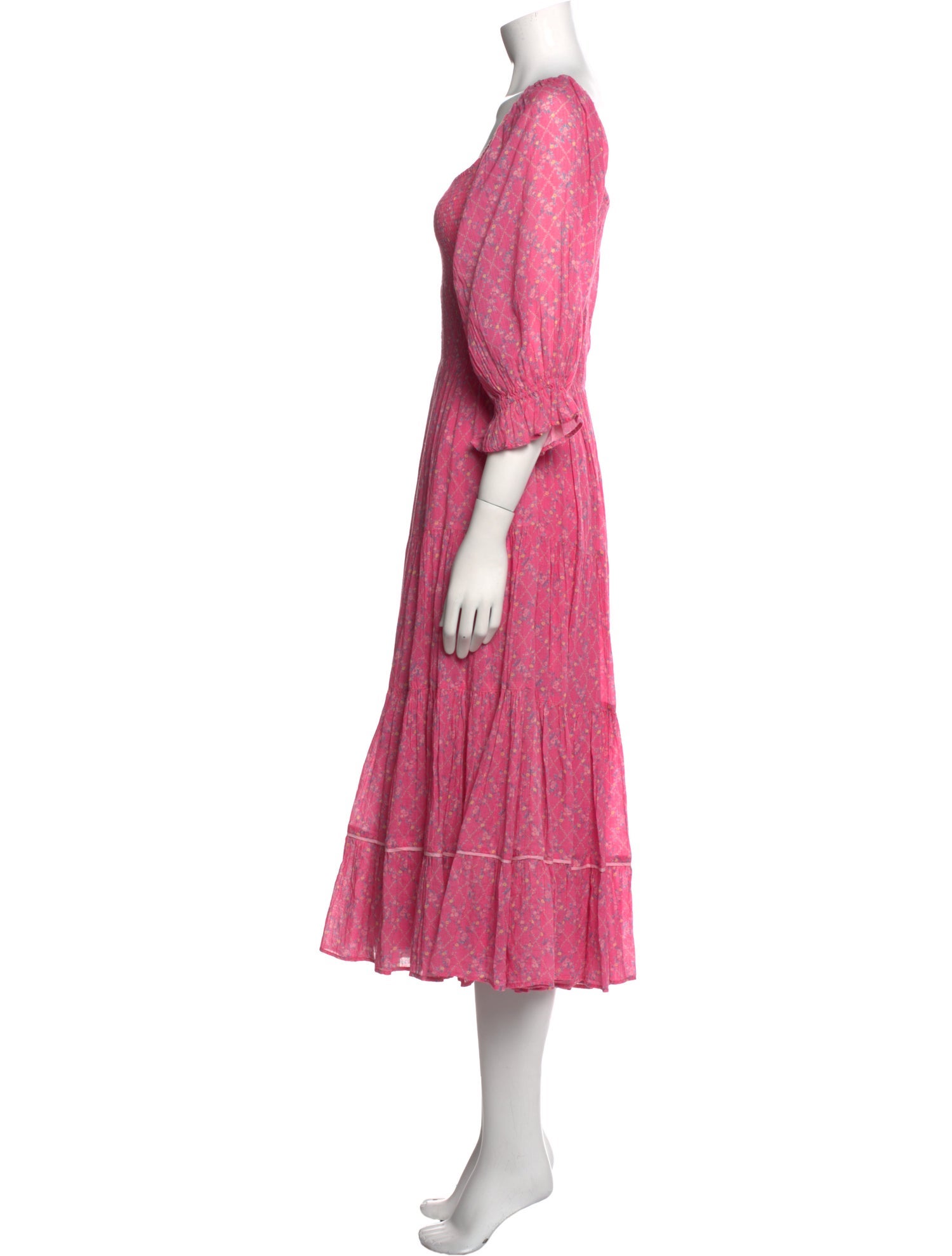 LoveShackFancy Square Neckline Midi Length Dress