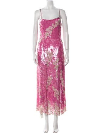 LoveShackFancy Floral Print Knee-Length Dress