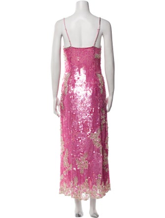 LoveShackFancy Floral Print Knee-Length Dress