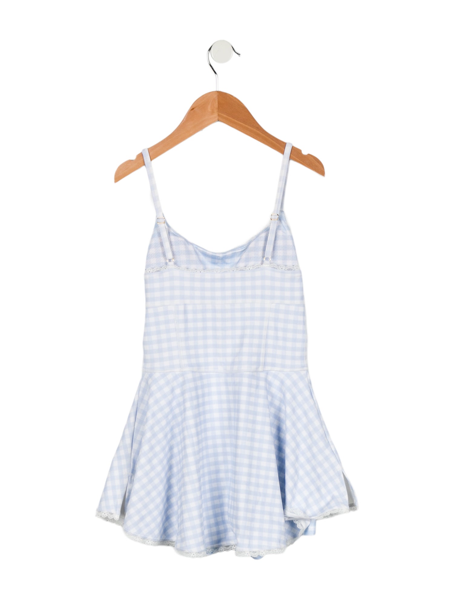 LoveShackFancy Girls' Gingham Print Bathing Suit