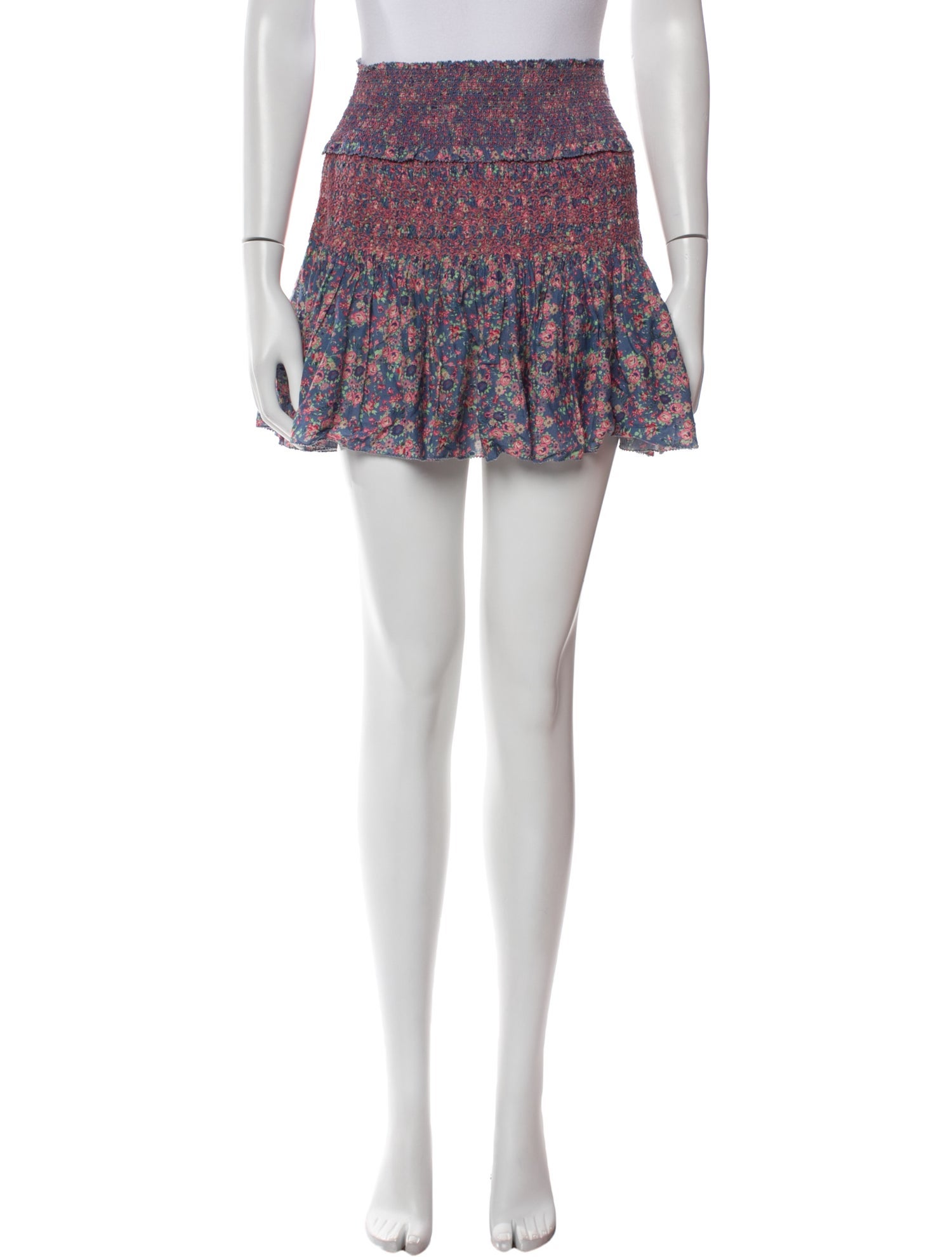 LoveShackFancy Floral Print Mini Skirt