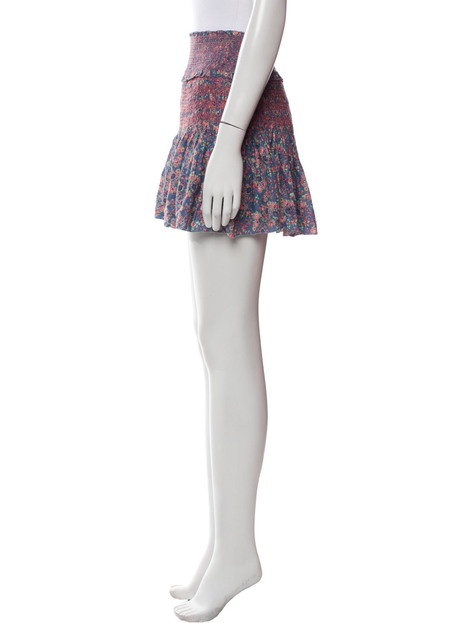 LoveShackFancy Floral Print Mini Skirt