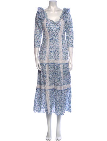 LoveShackFancy Dresses Floral Print Long Dress XL