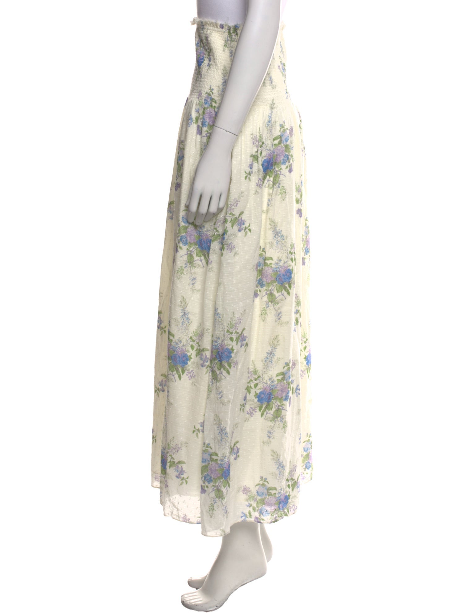 LoveShackFancy Floral Print Midi Length Skirt