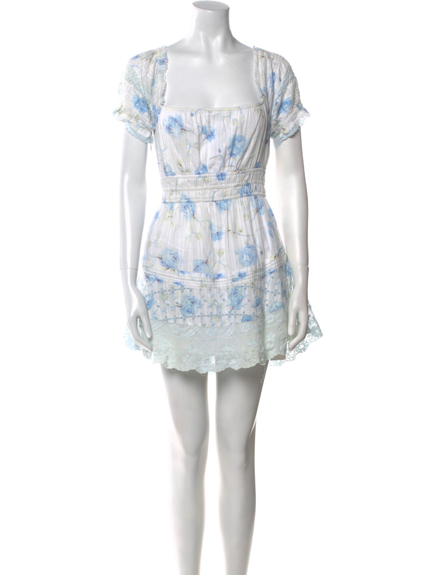 LoveShackFancy Floral Print Mini Dress