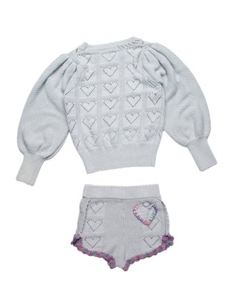 LoveShackFancy Knit Sweater Short Set