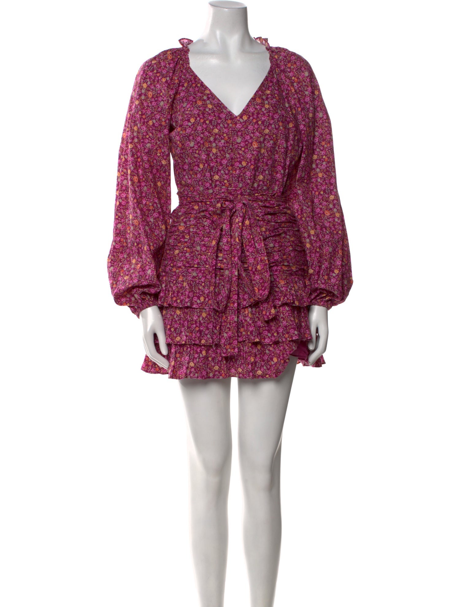 LoveShackFancy Floral Print Mini Dress