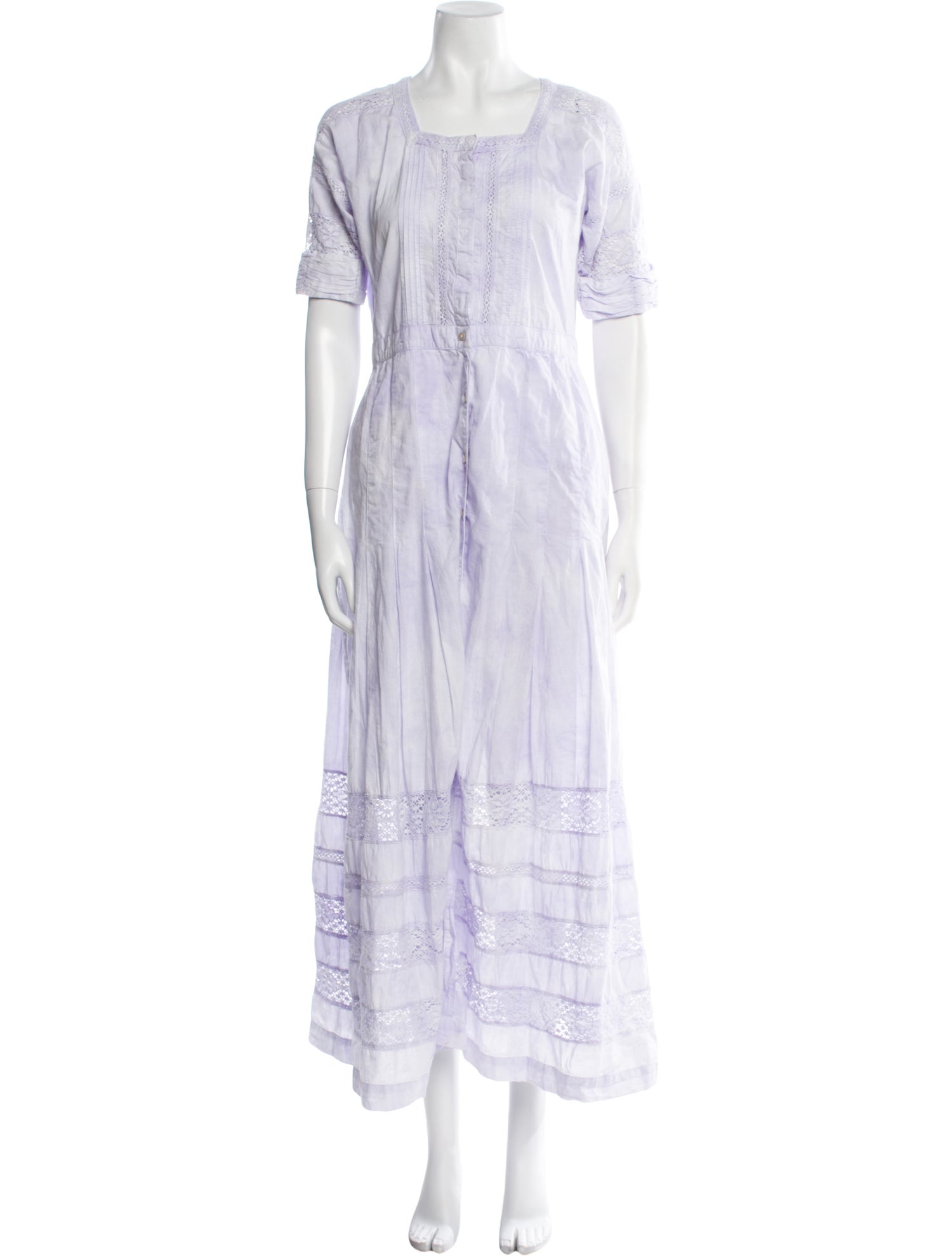 LoveShackFancy Tie-Dye Print Long Dress