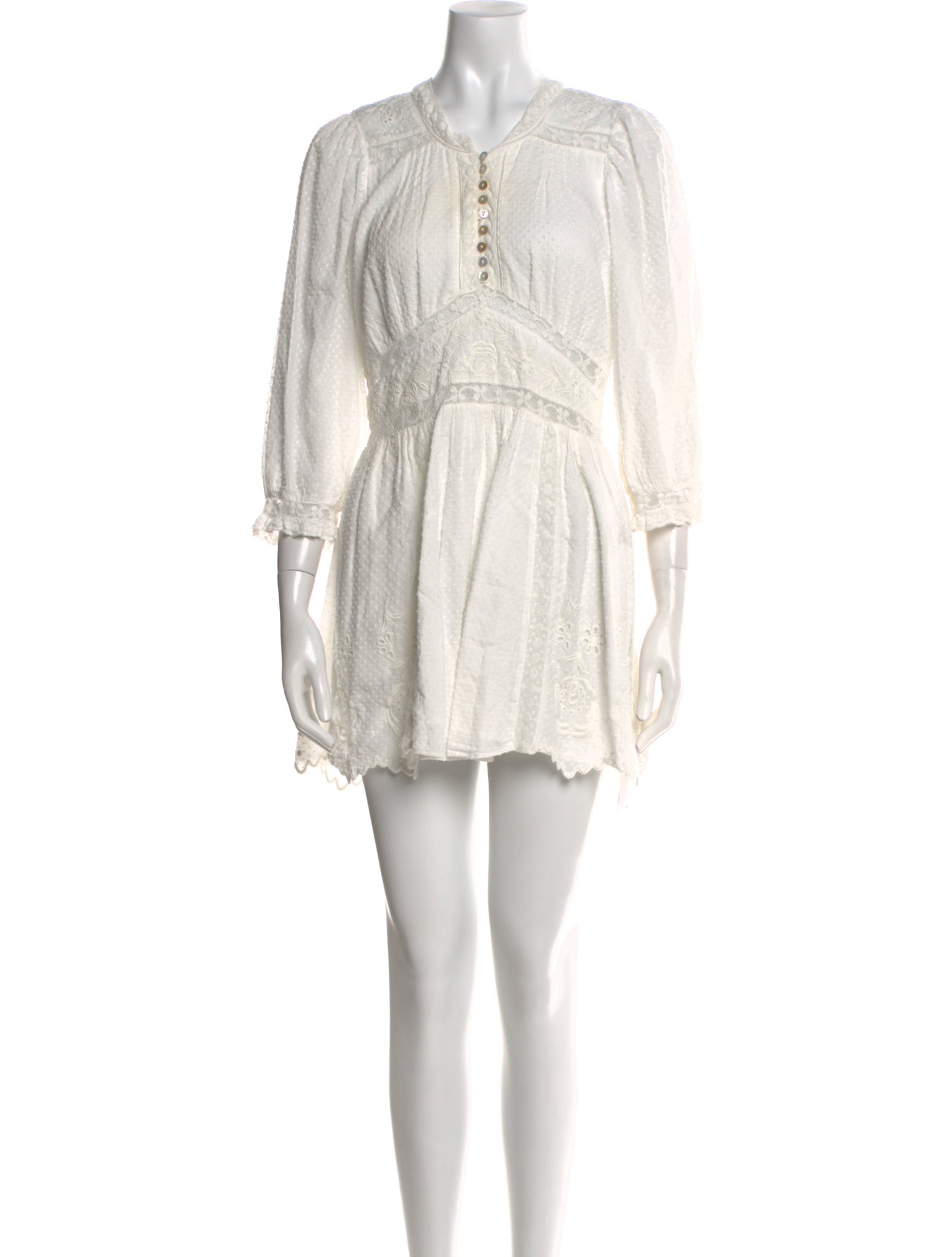 LoveShackFancy Crew Neck Mini Dress