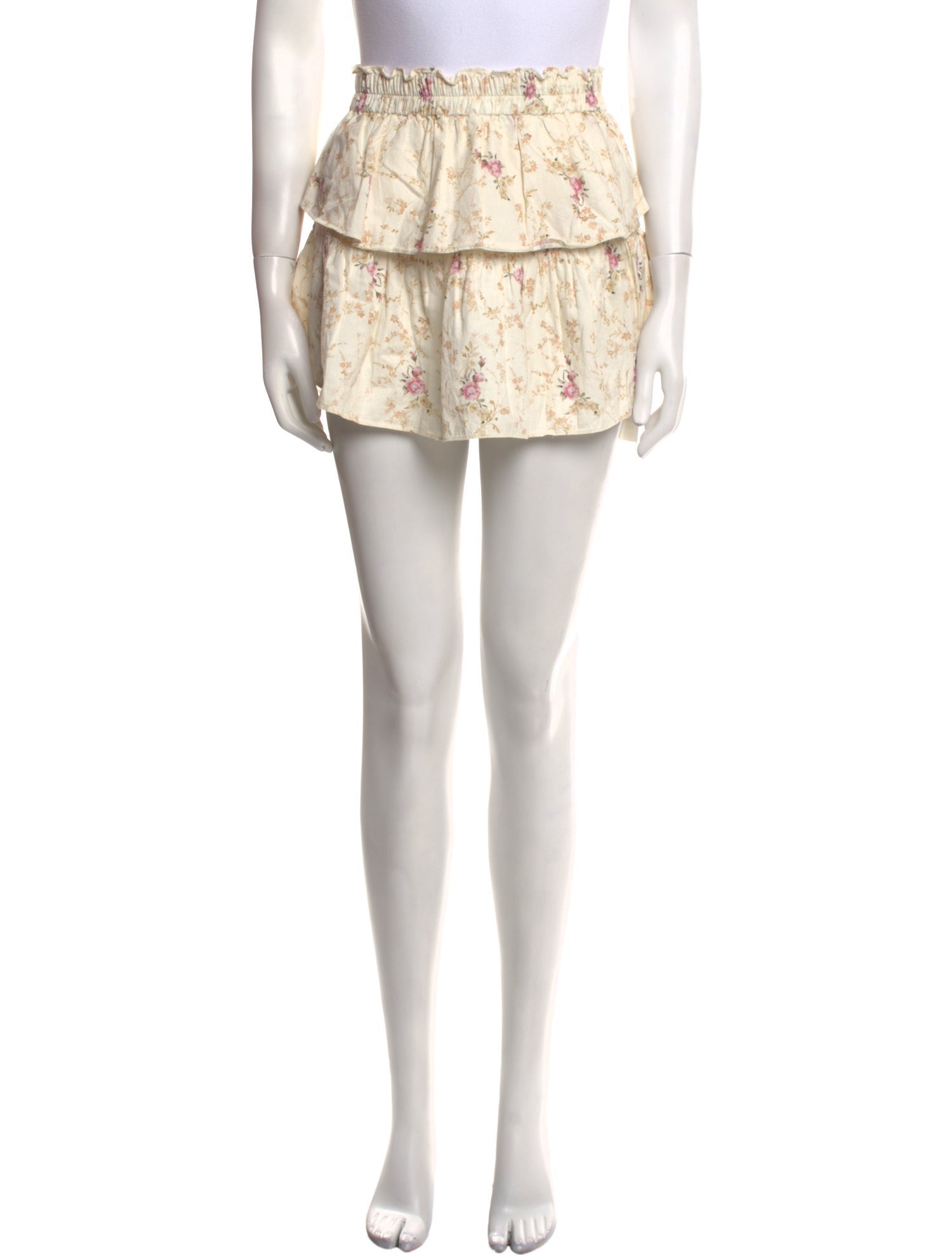 LoveShackFancy Floral Print Mini Skirt