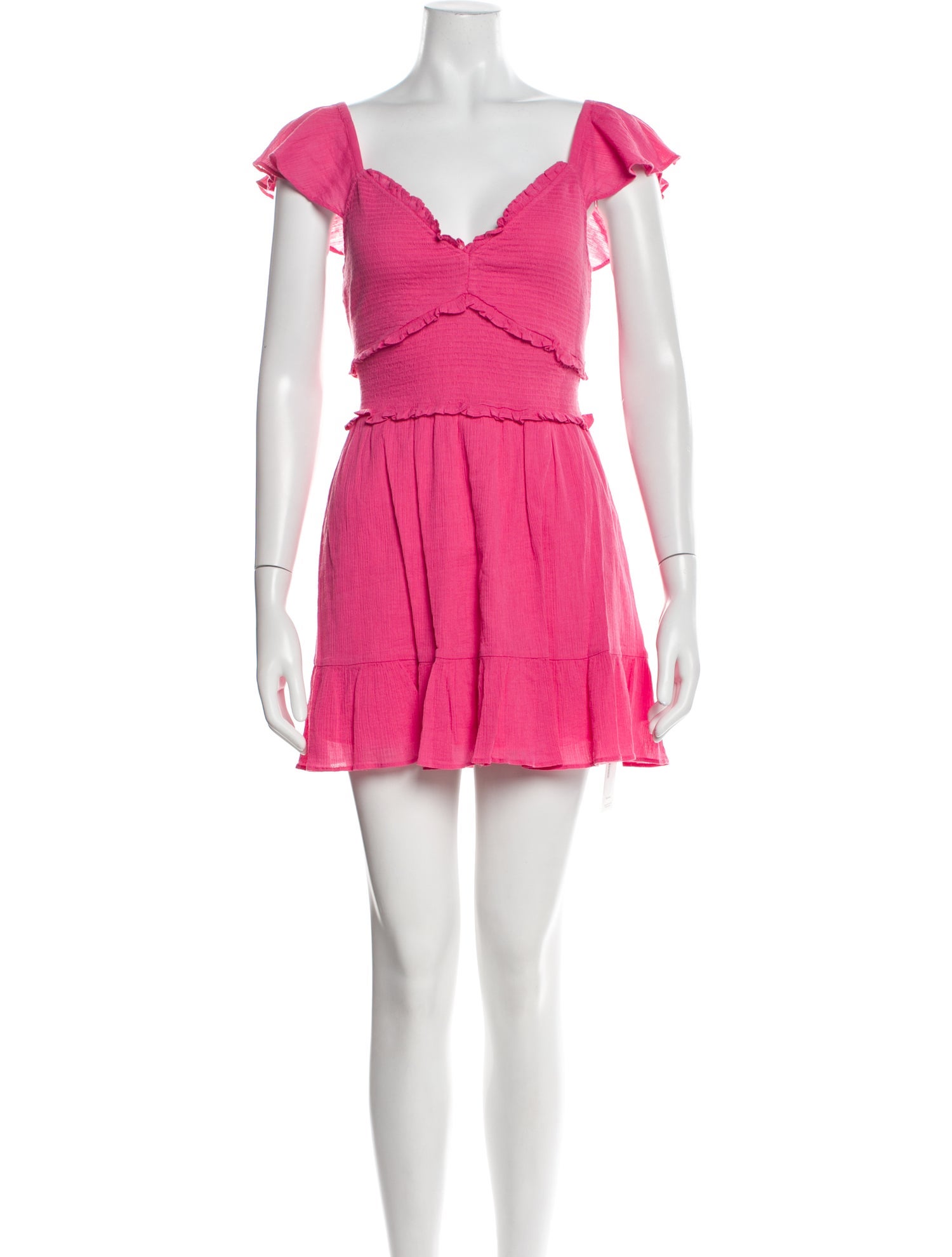 LoveShackFancy Off-The-Shoulder Mini Dress