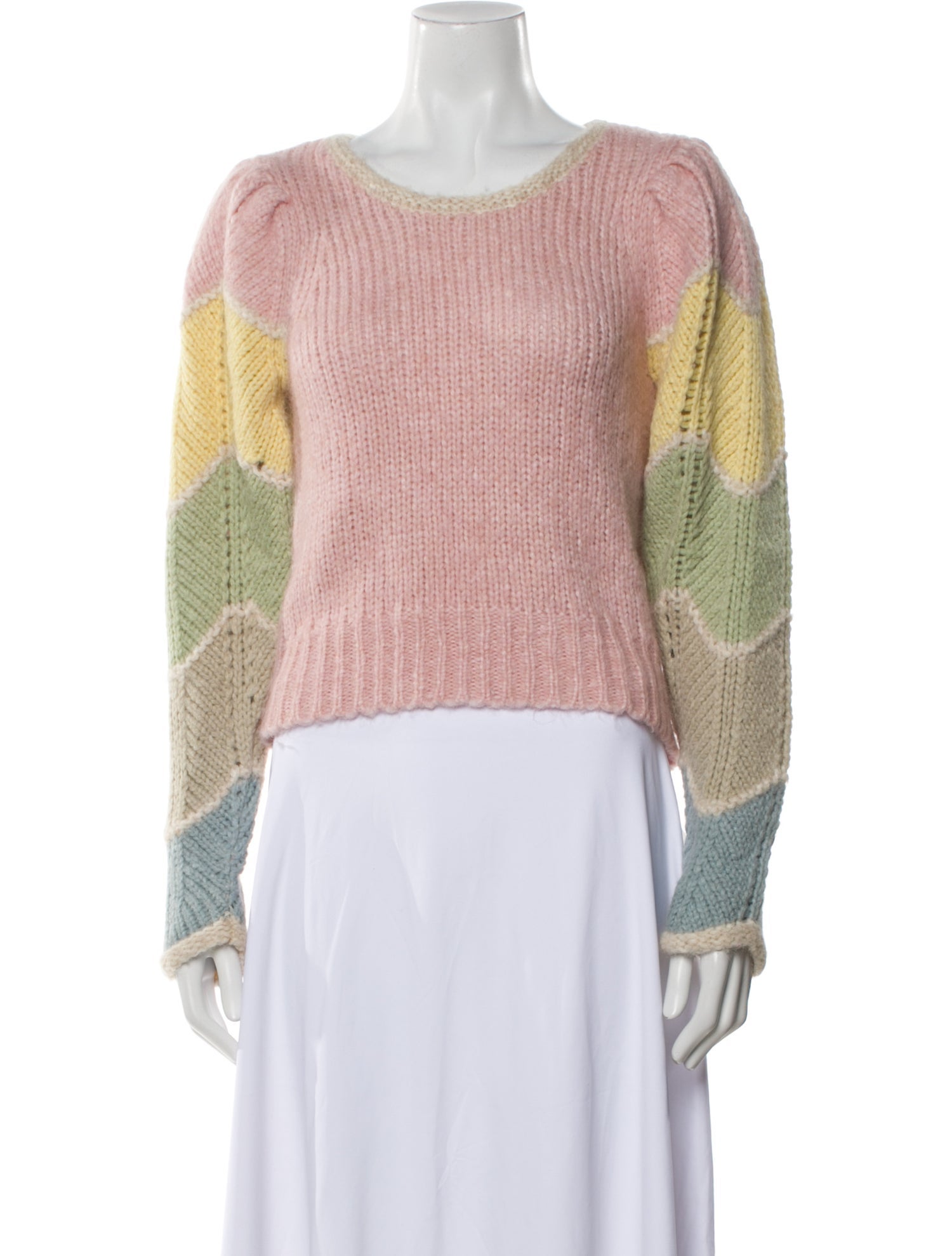 LoveShackFancy Printed Scoop Neck Sweater