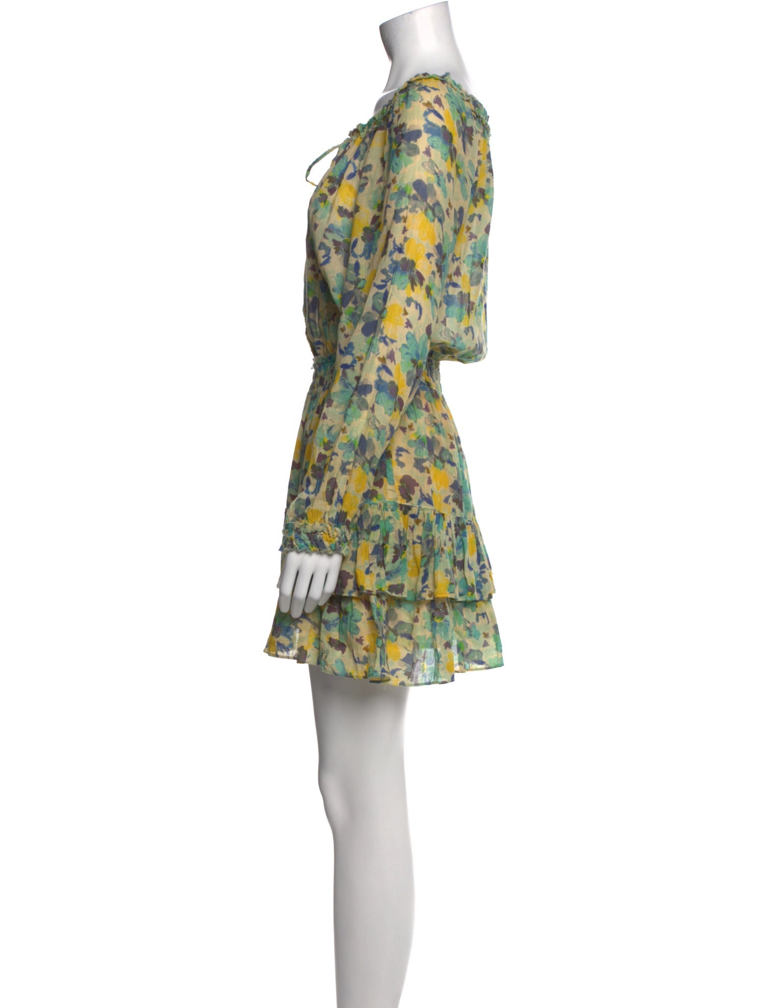 LoveShackFancy Floral Print Mini Dress