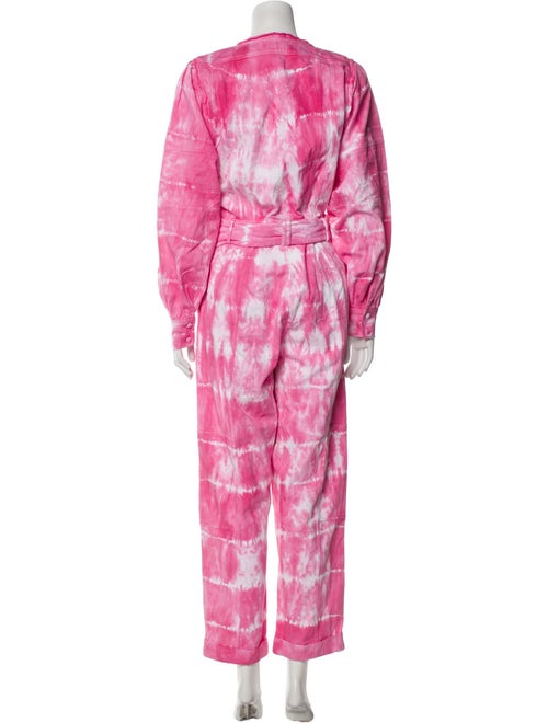 LoveShackFancy Tie-Dye Print Crew Neck Jumpsuit