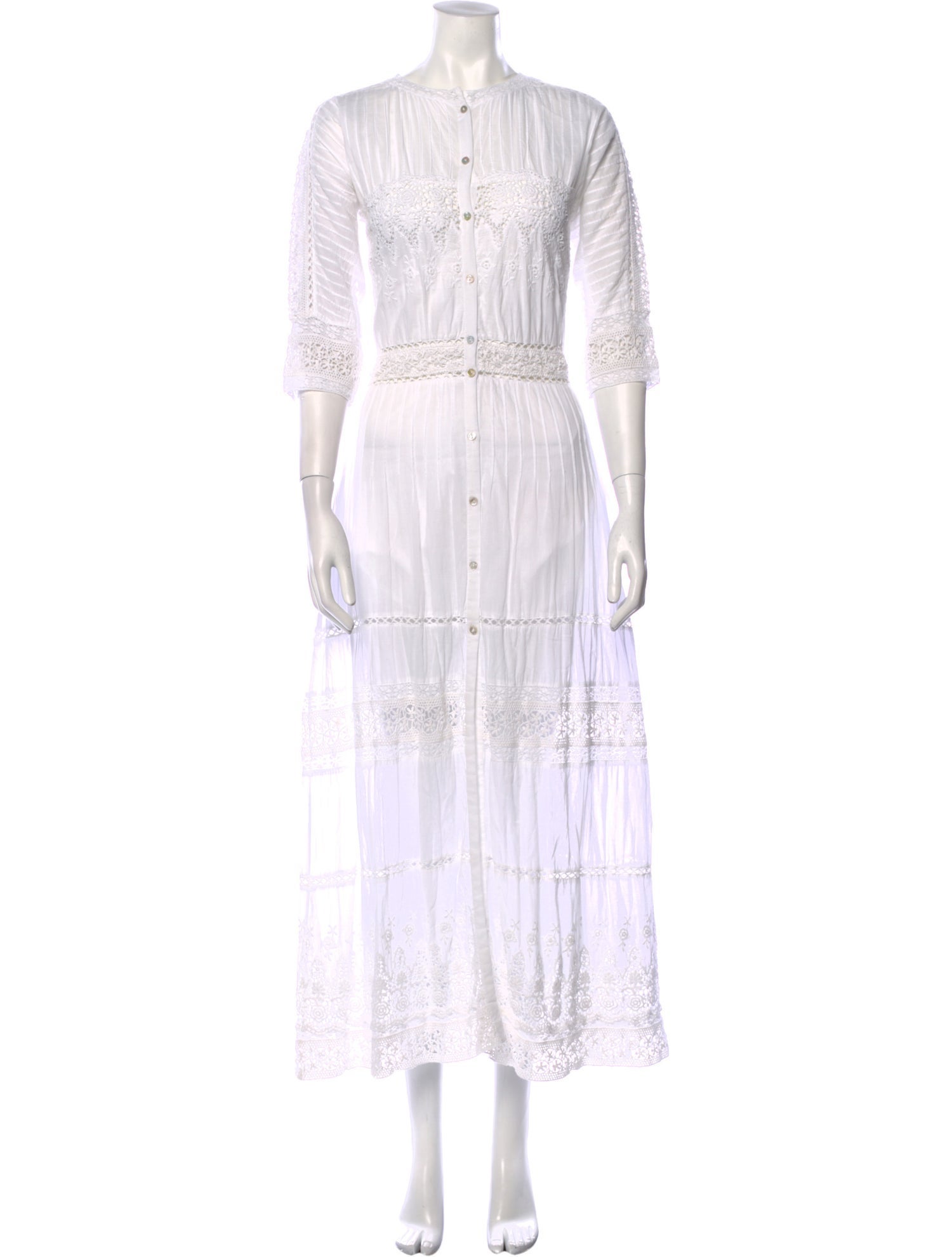 LoveShackFancy Mock Neck Long Dress