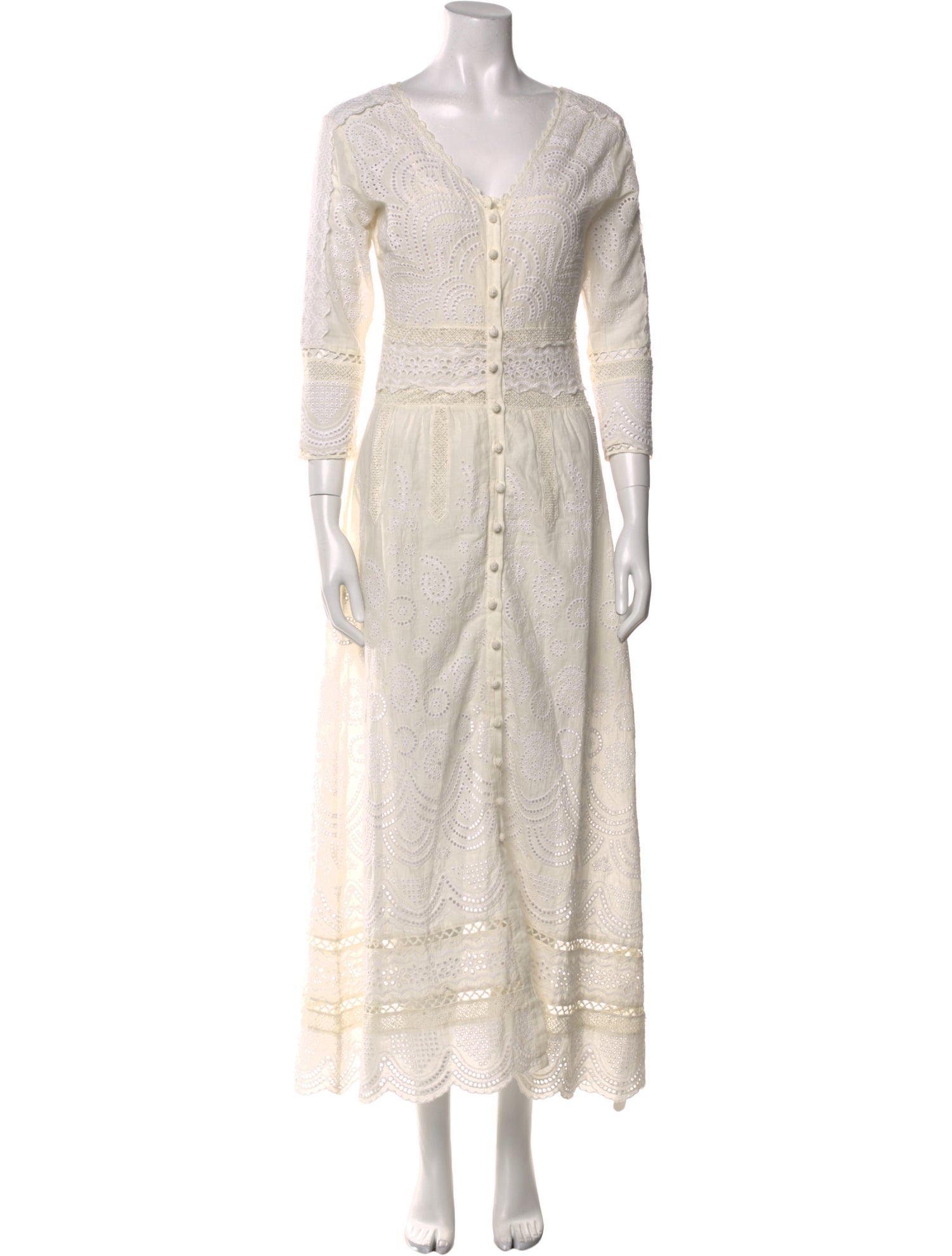 LoveShackFancy V-Neck Long Dress