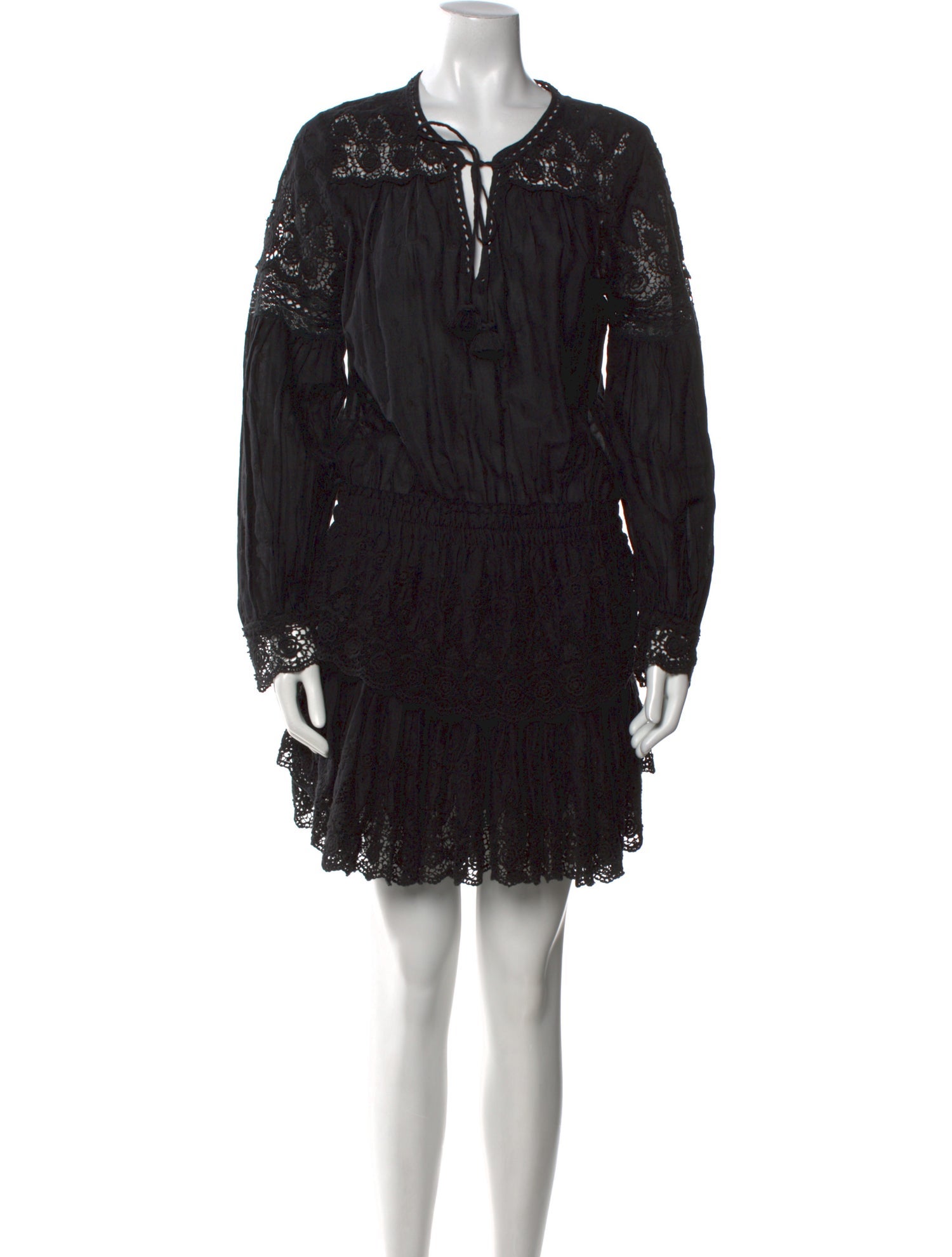 LoveShackFancy V-Neck Knee-Length Dress