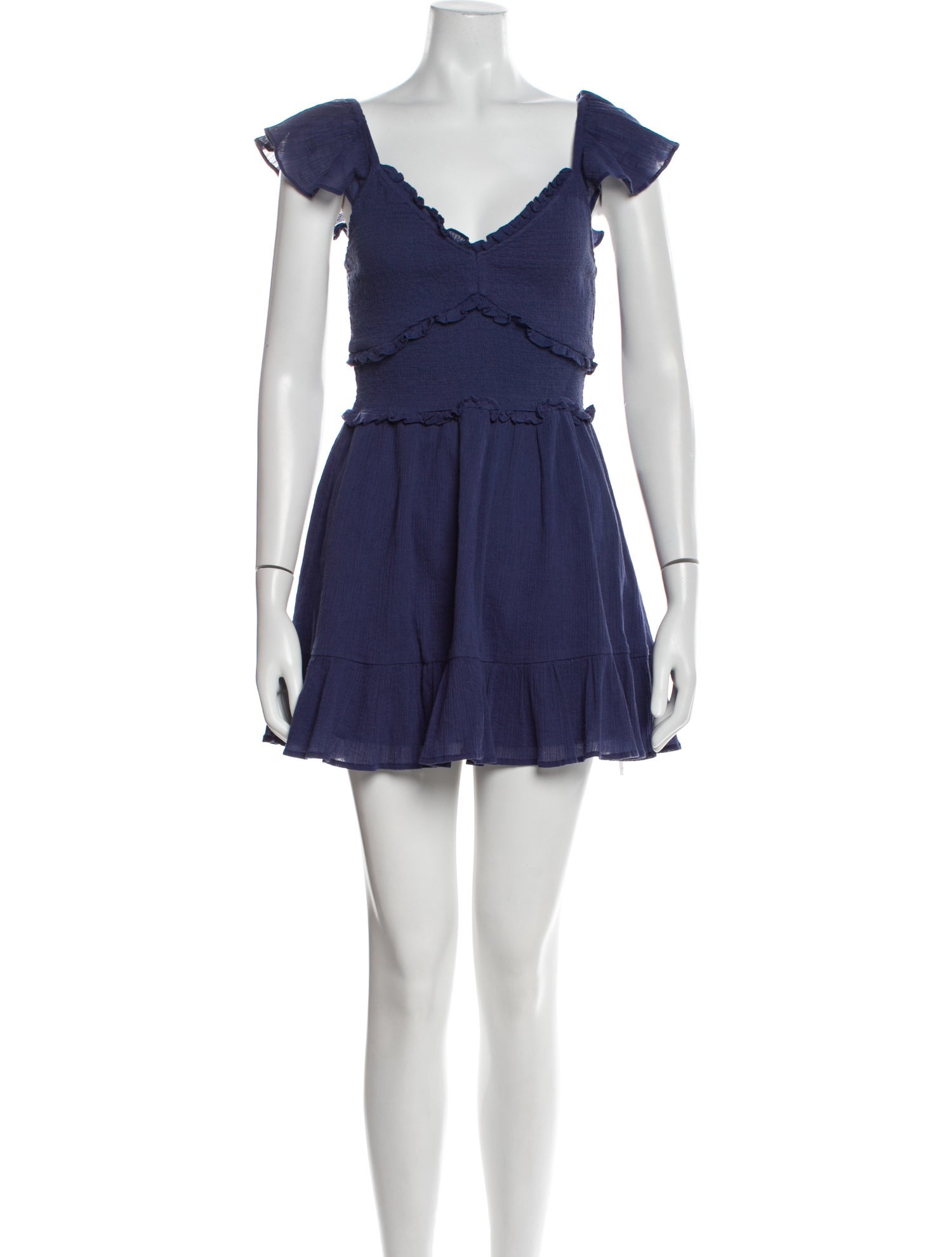 LoveShackFancy V-Neck Mini Dress