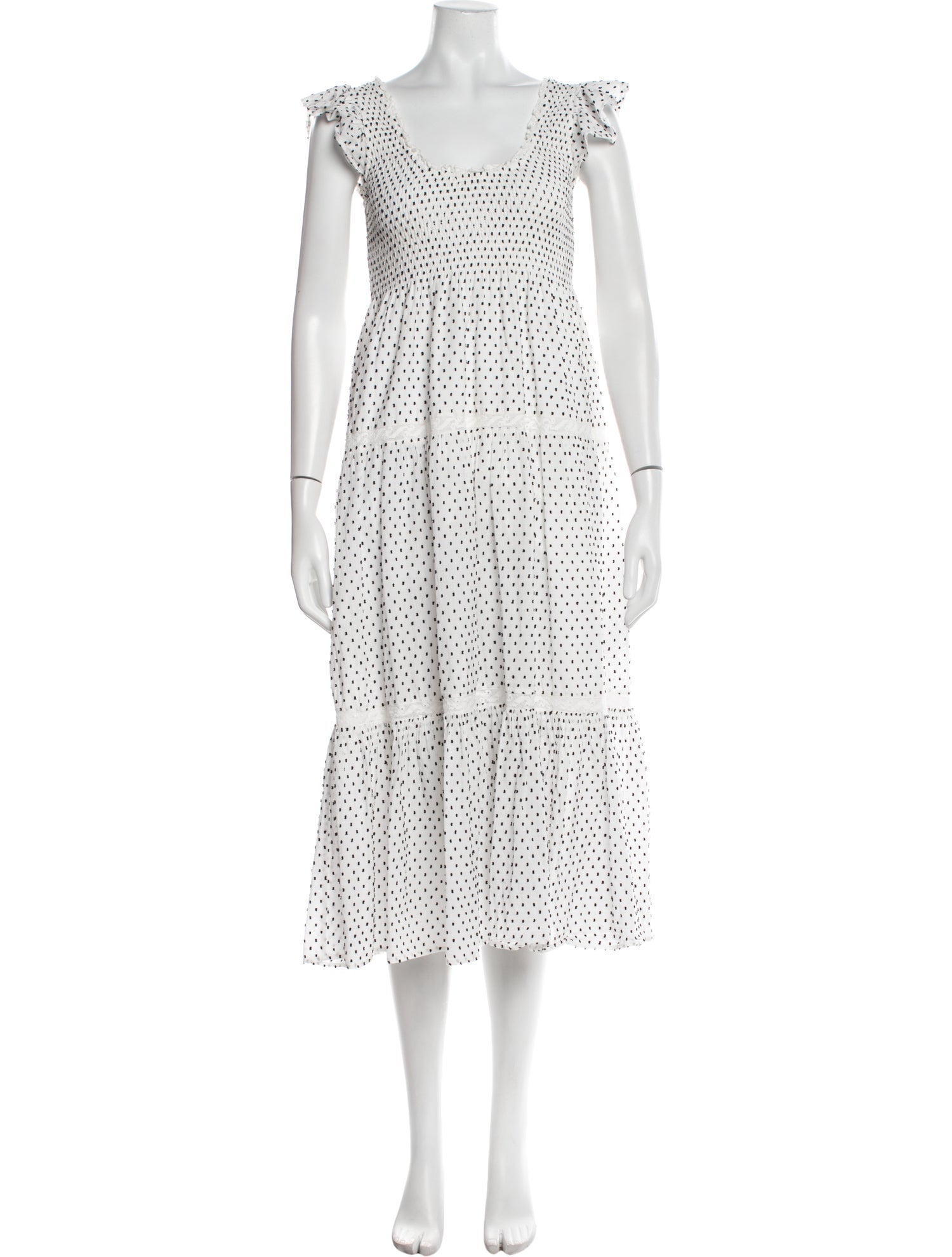 LoveShackFancy Polka Dot Print Long Dress