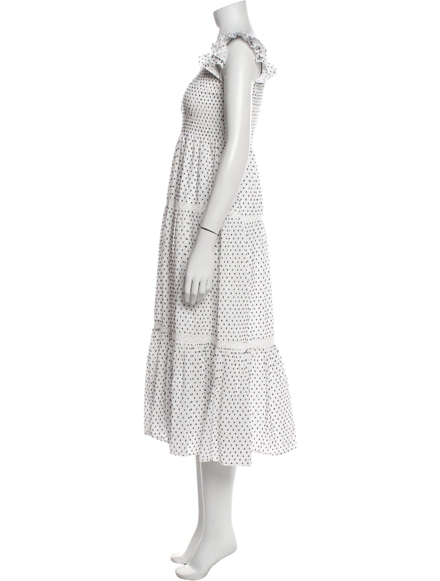 LoveShackFancy Polka Dot Print Long Dress