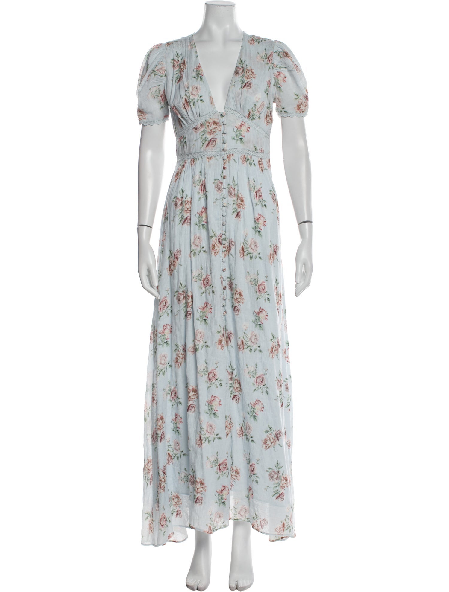 LoveShackFancy Floral Print Long Dress