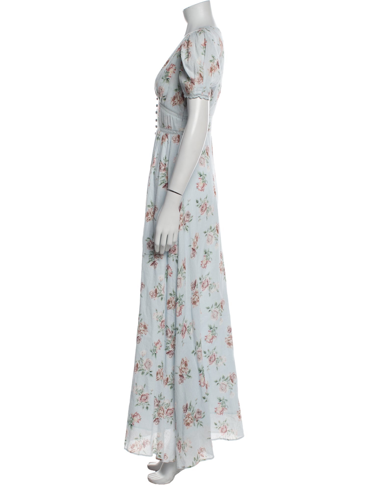 LoveShackFancy Floral Print Long Dress