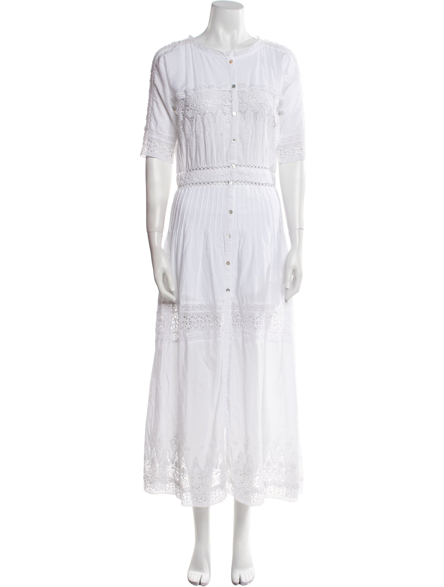 LoveShackFancy Crew Neck Long Dress