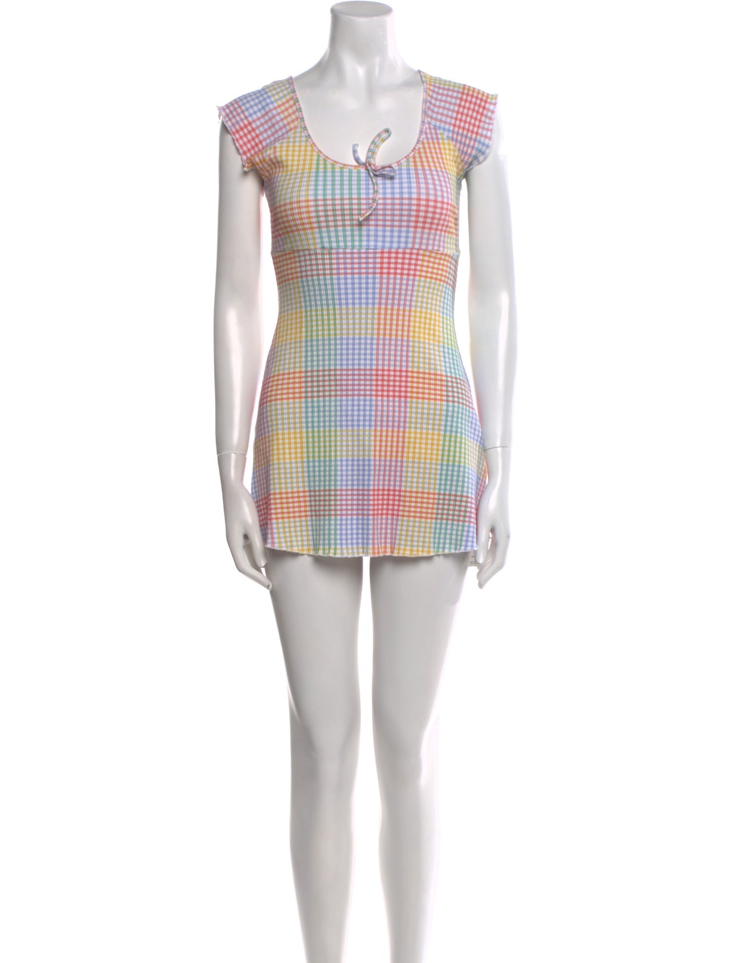 LoveShackFancy Plaid Print Mini Dress