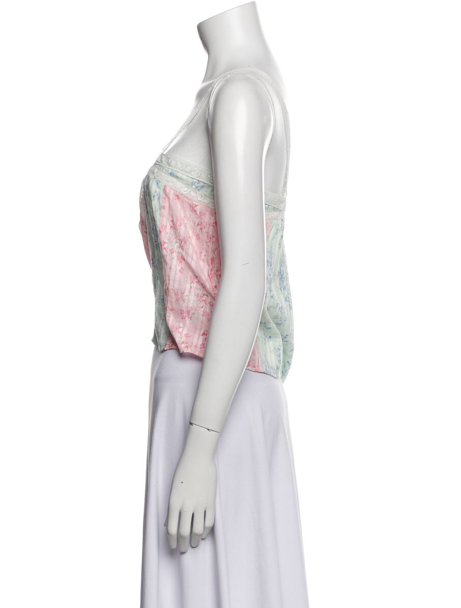 LoveShackFancy Floral Print Square Neckline Crop Top w/ Tags