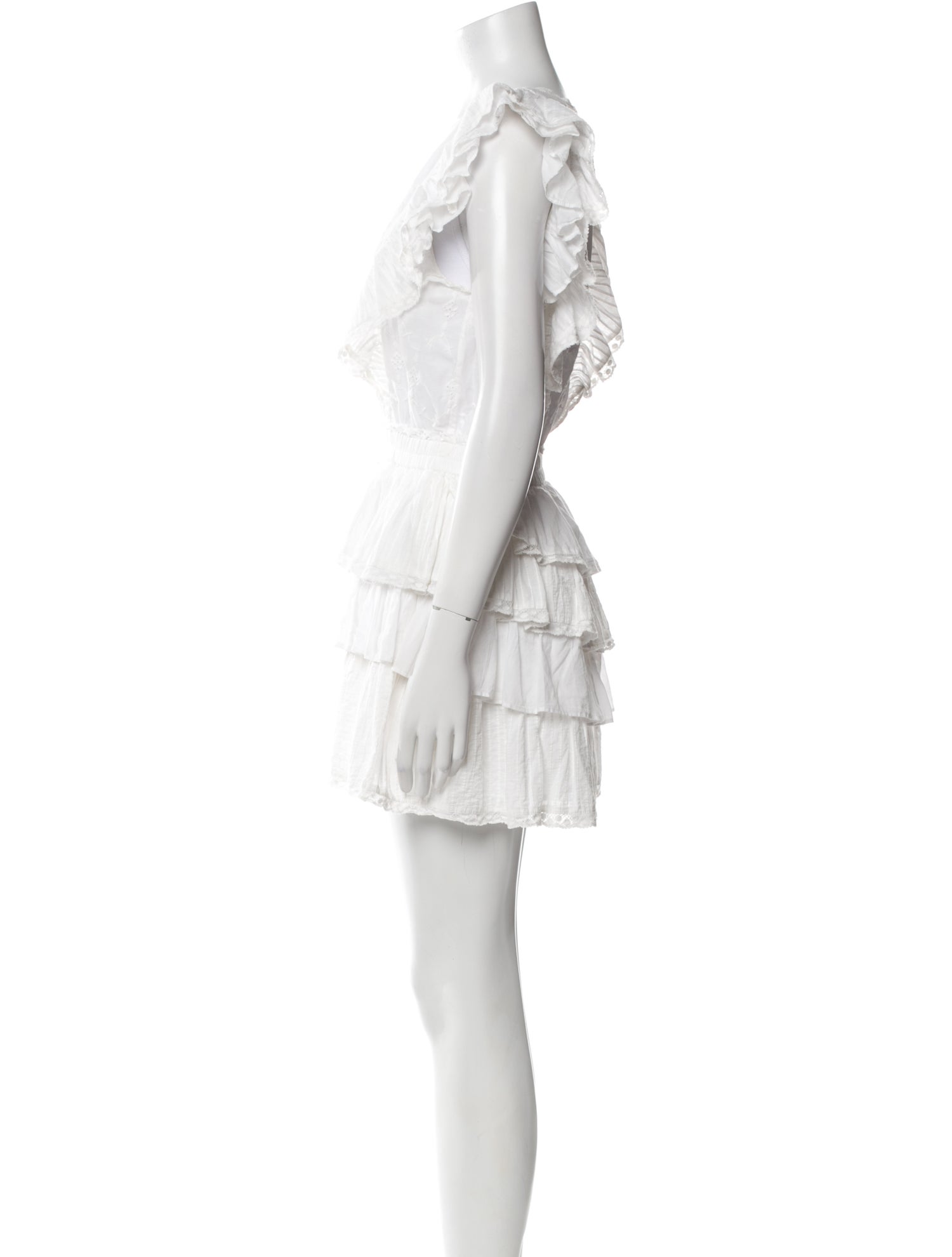 LoveShackFancy V-Neck Mini Dress