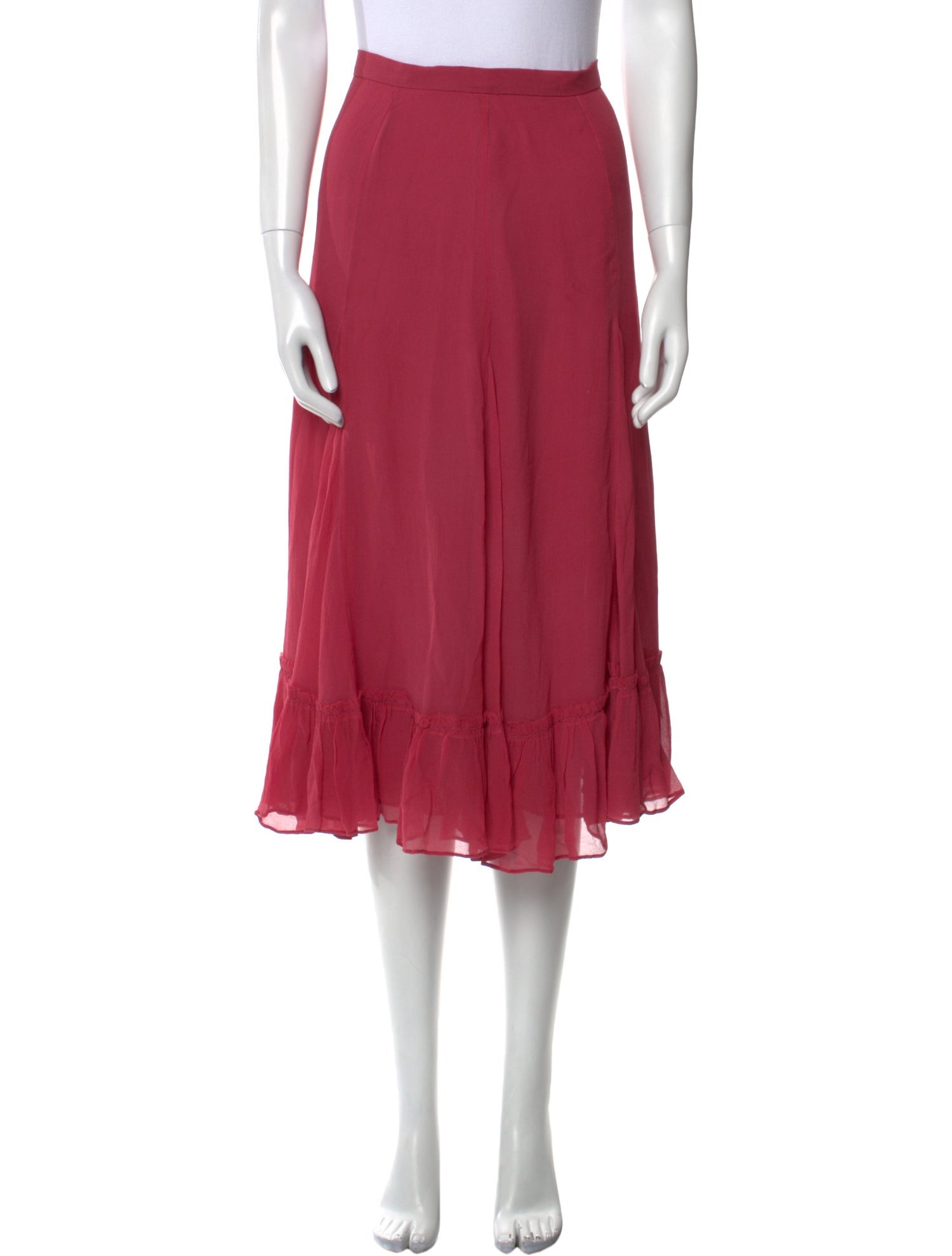 LoveShackFancy Silk Midi Length Skirt