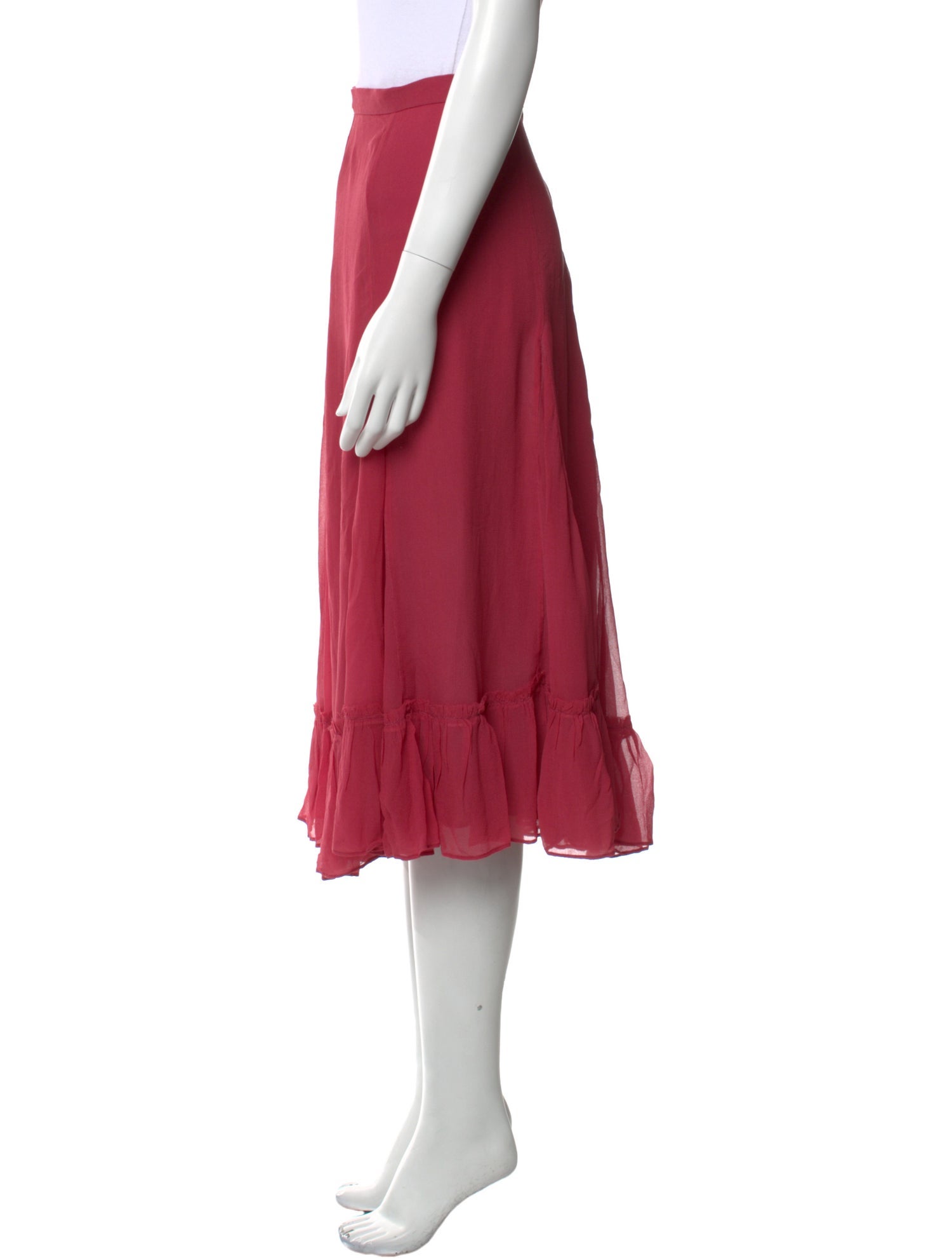 LoveShackFancy Silk Midi Length Skirt