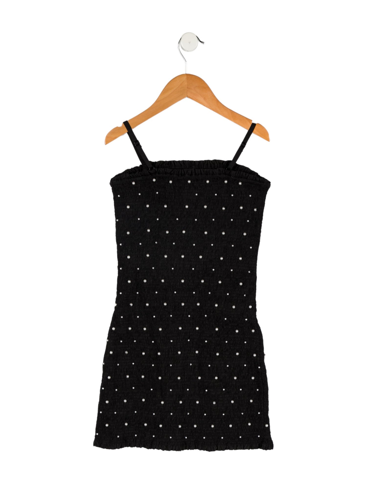 LoveShackFancy Girls' Pearl Accent Sleeveless Dress