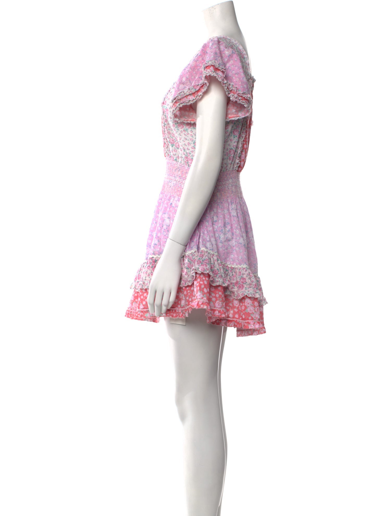 LoveShackFancy Floral Print Mini Dress