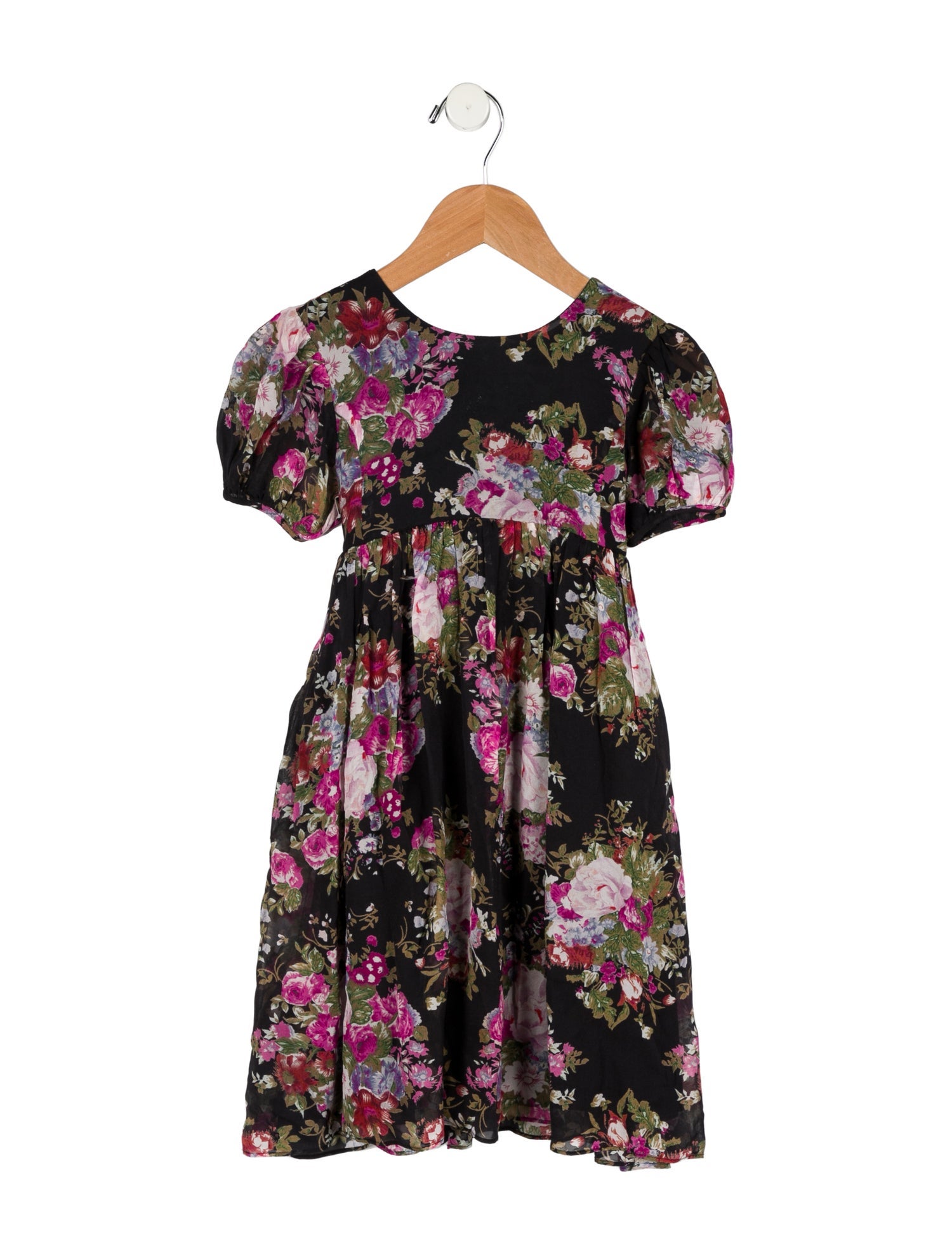 LoveShackFancy Toddler Girls' Floral Printed Short Sleeve Dress