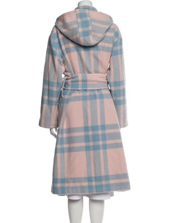 LoveShackFancy Wool Plaid Print Trench Coat