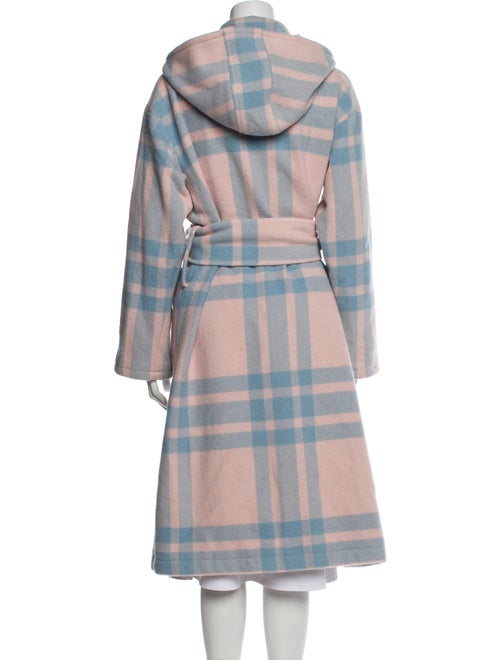 LoveShackFancy Wool Plaid Print Trench Coat
