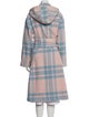 LoveShackFancy Wool Plaid Print Trench Coat