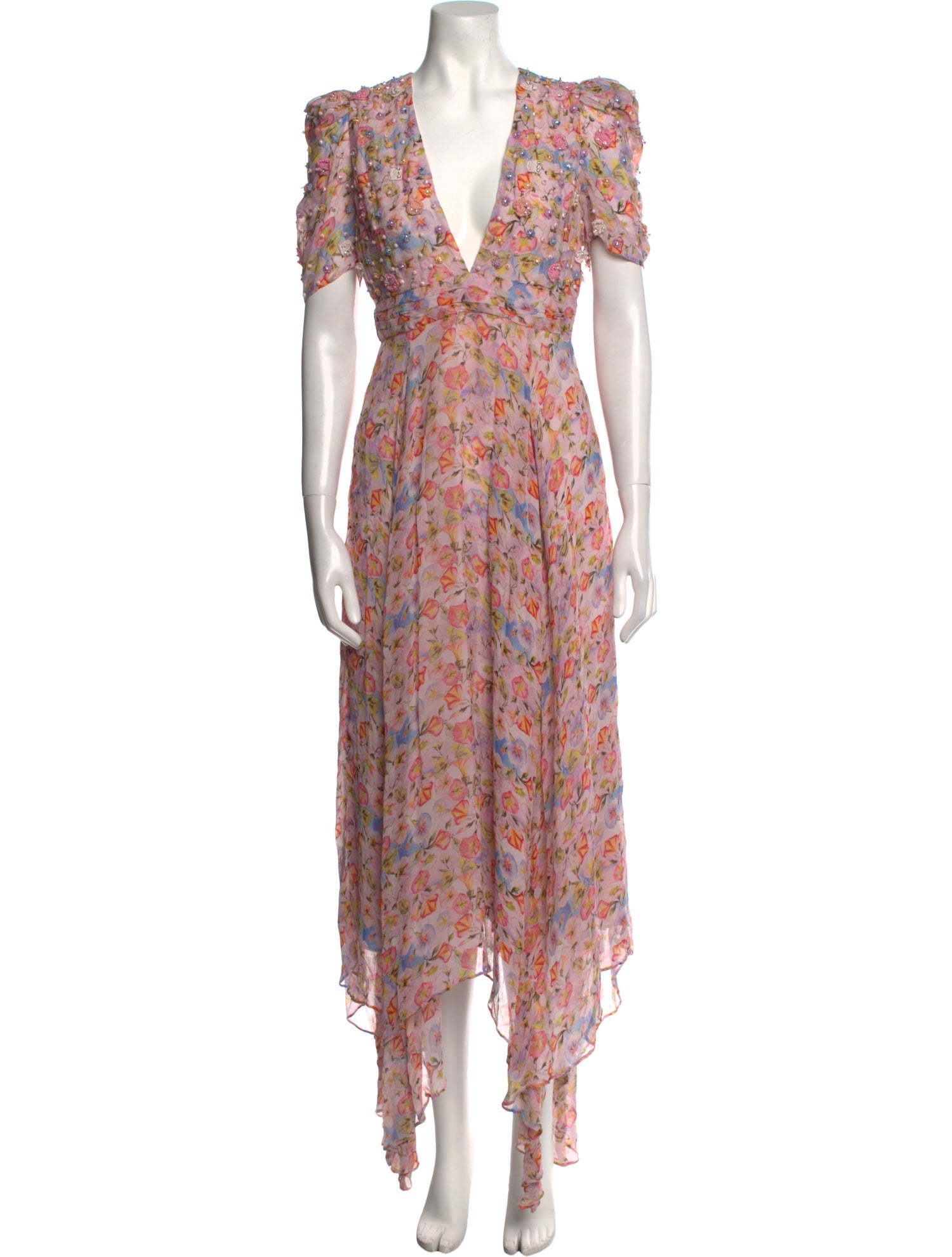 LoveShackFancy Floral Print Long Dress