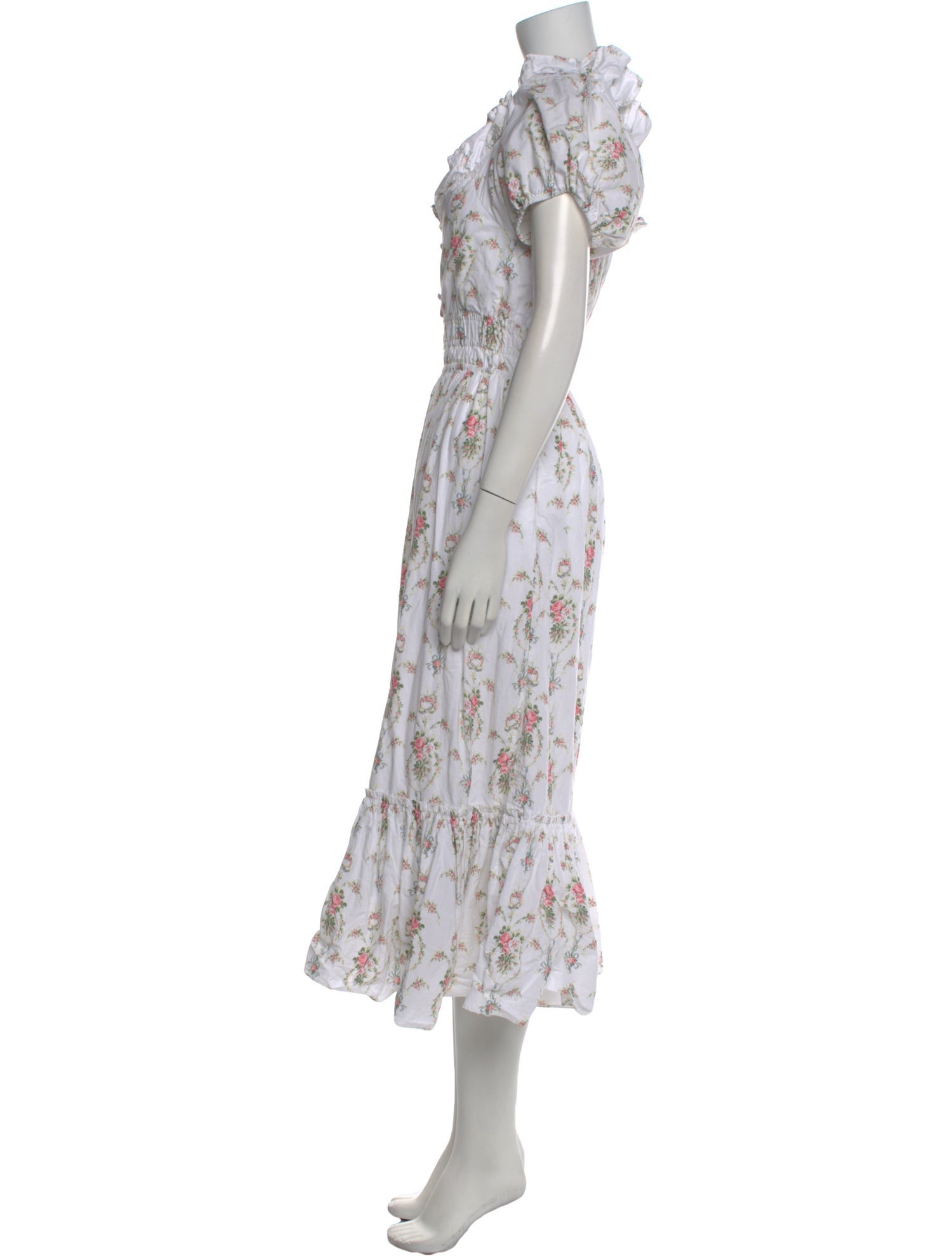 LoveShackFancy Floral Print Long Dress