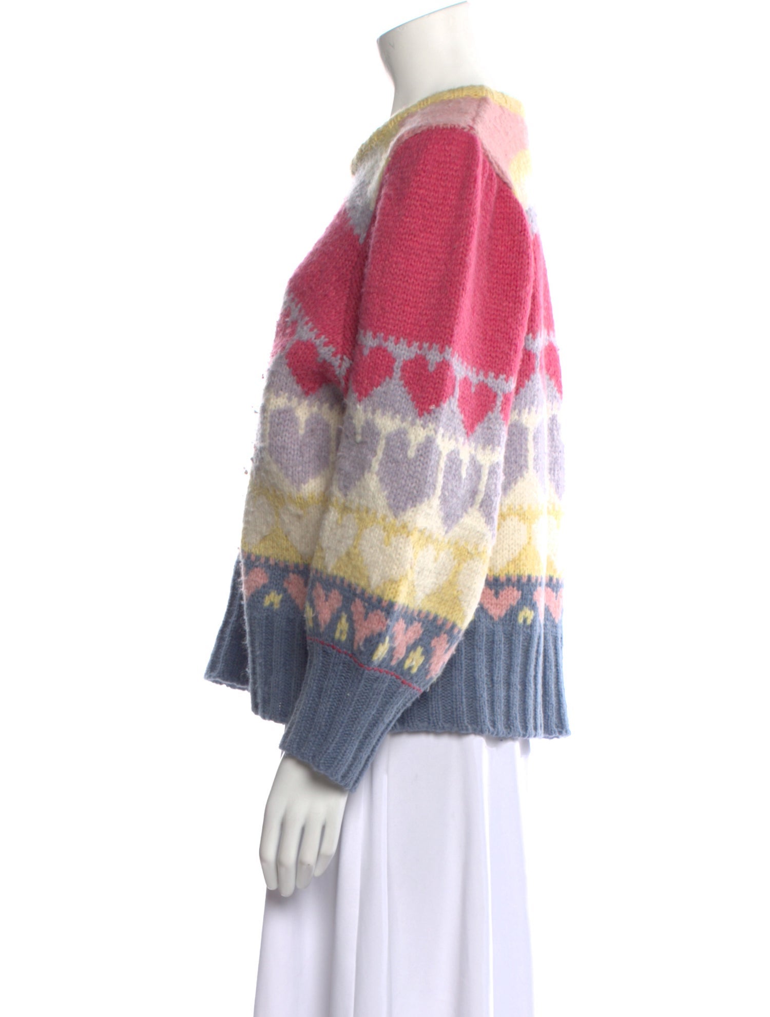 LoveShackFancy Printed Crew Neck Sweater