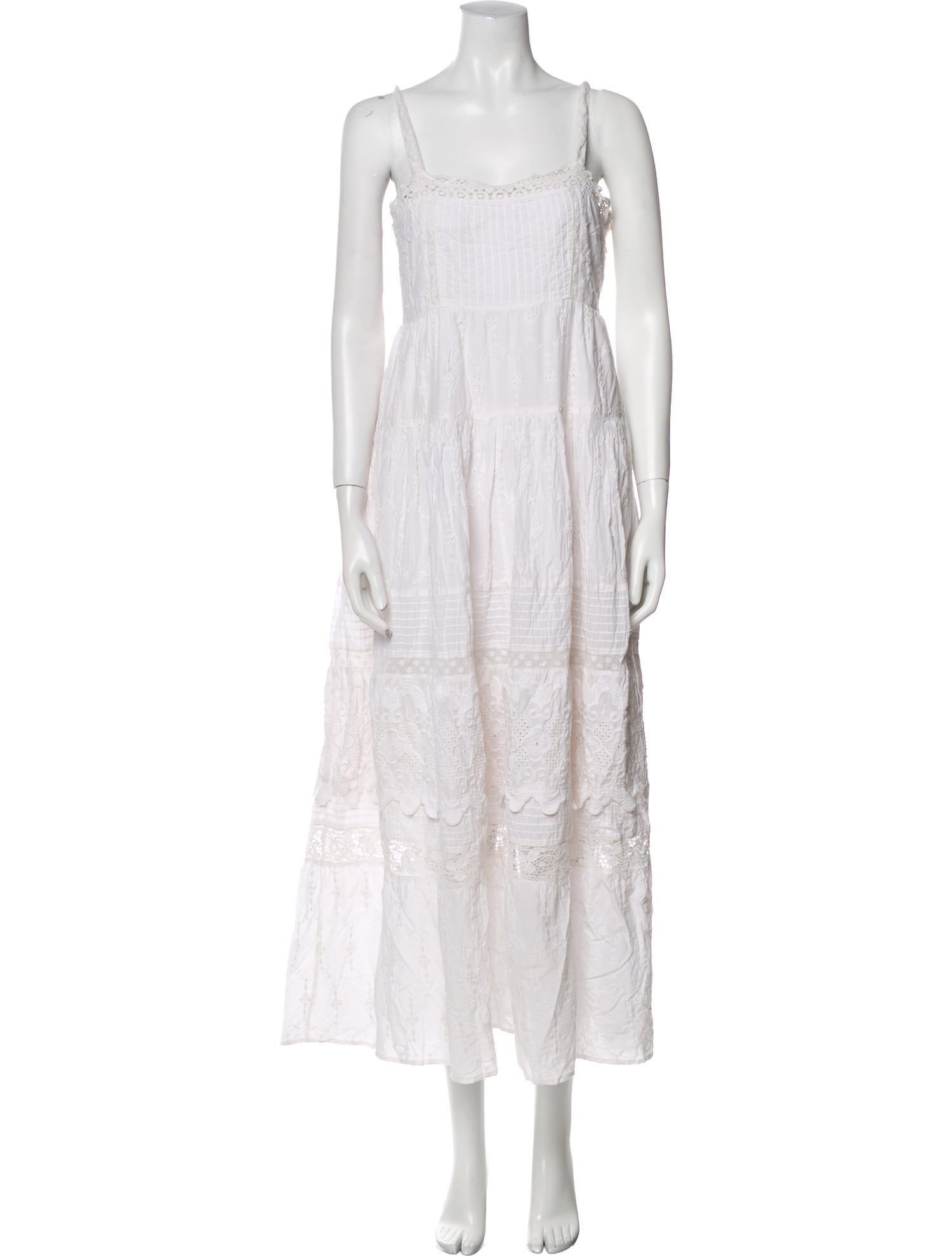 LoveShackFancy Square Neckline Long Dress