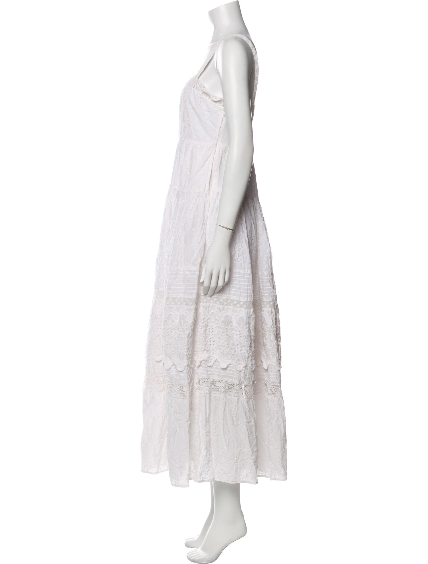 LoveShackFancy Square Neckline Long Dress