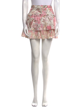LoveShackFancy Floral Print Mini Skirt