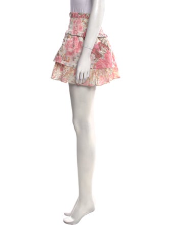 LoveShackFancy Floral Print Mini Skirt