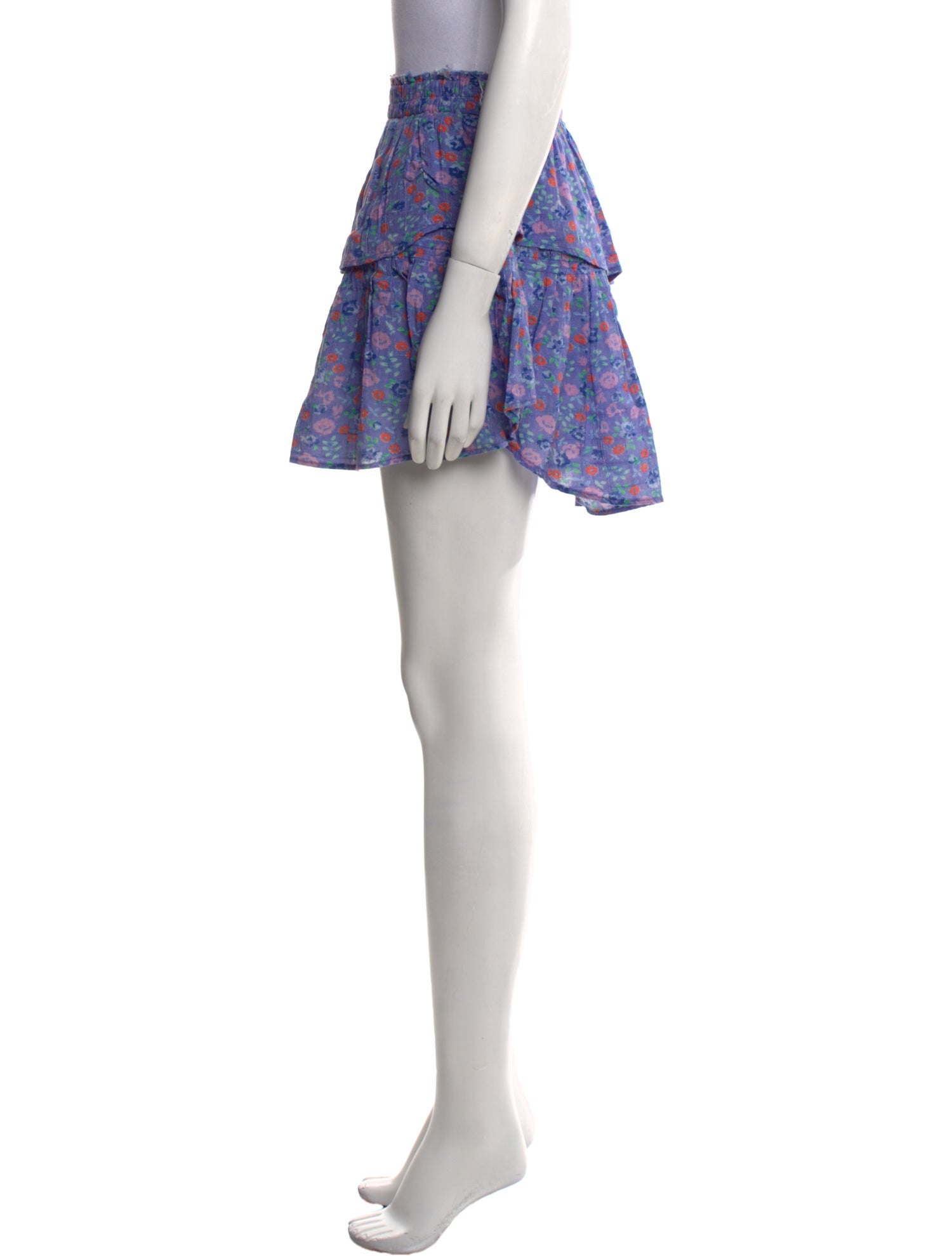 LoveShackFancy Floral Print Mini Skirt