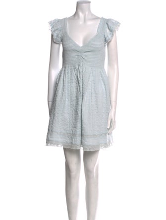 LoveShackFancy V-Neck Mini Dress